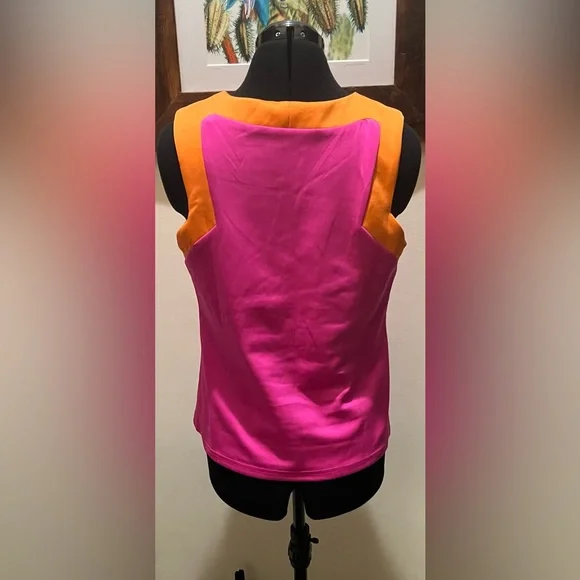 Vibrant Pink and Orange Sleeveless Tank - Picture 3 of 4